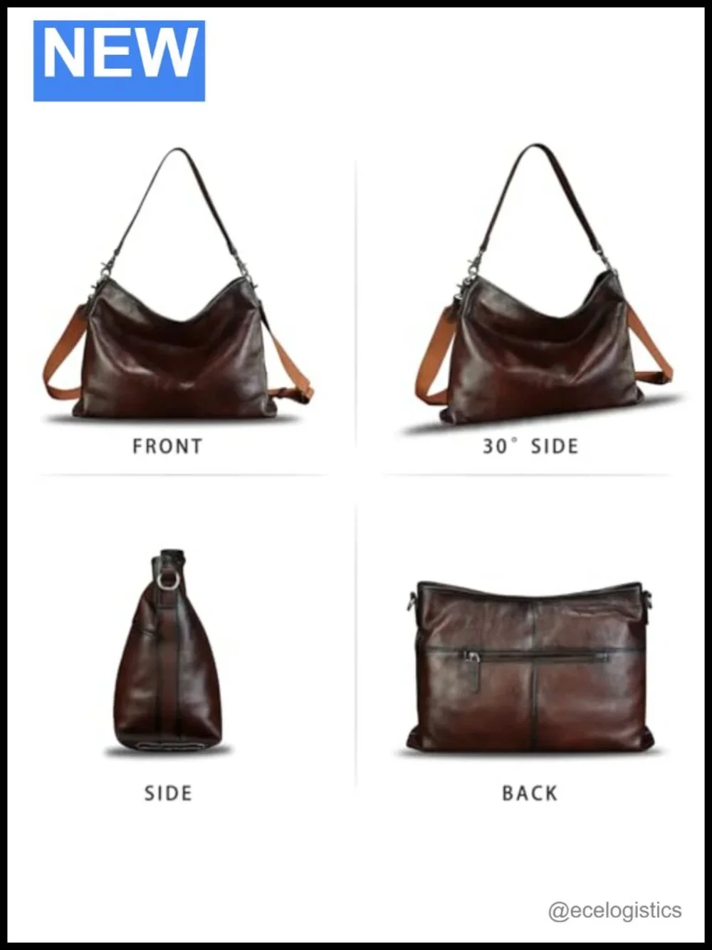 Genuine Leather Hobo Bag Women Tote Vintage Handmade Shoulder Satchel